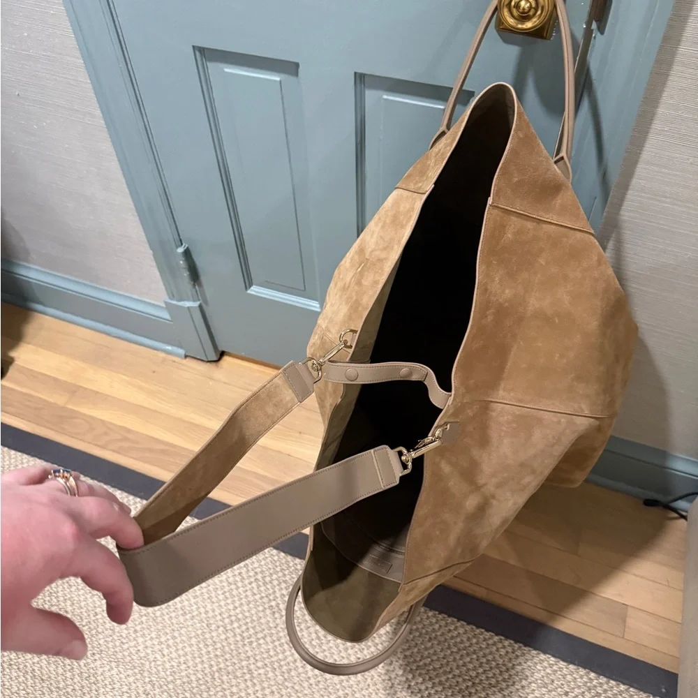 Aerin Suede Oversized Weekender Bag - Picture 5 of 13